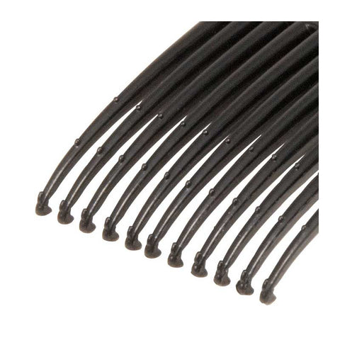 A closeup of the CoatHook pet comb's microhooked tines