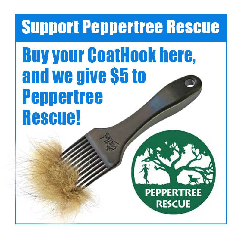 A CoatHook Pet Comb to Benefit Peppertree dog rescue